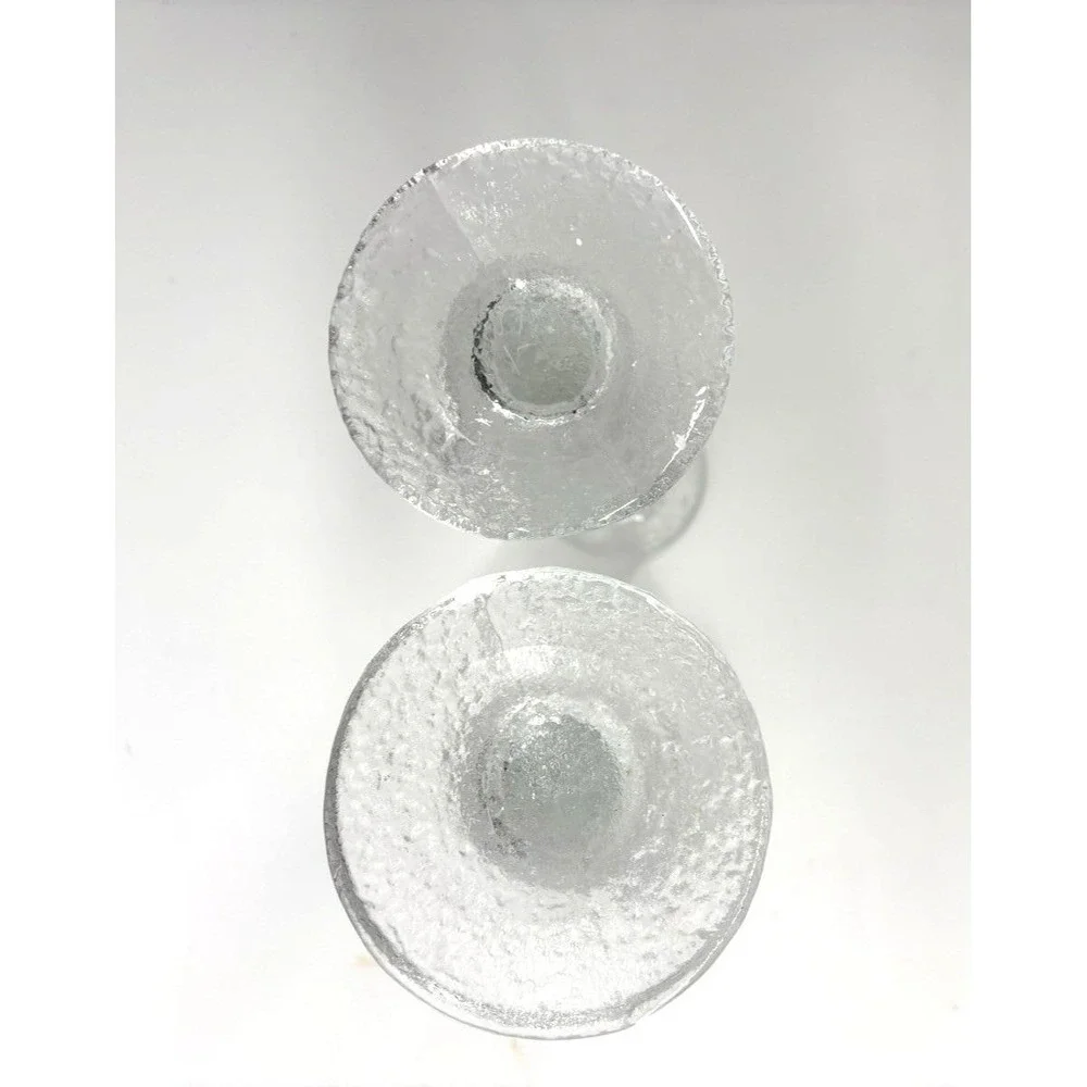 Iittala Timo Sarpaneva FESTIVO 6 Ring Candleholders Scandinavian Glass Signed TS